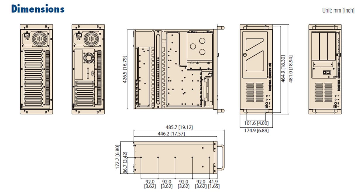 Advantech IPC-510 Maße