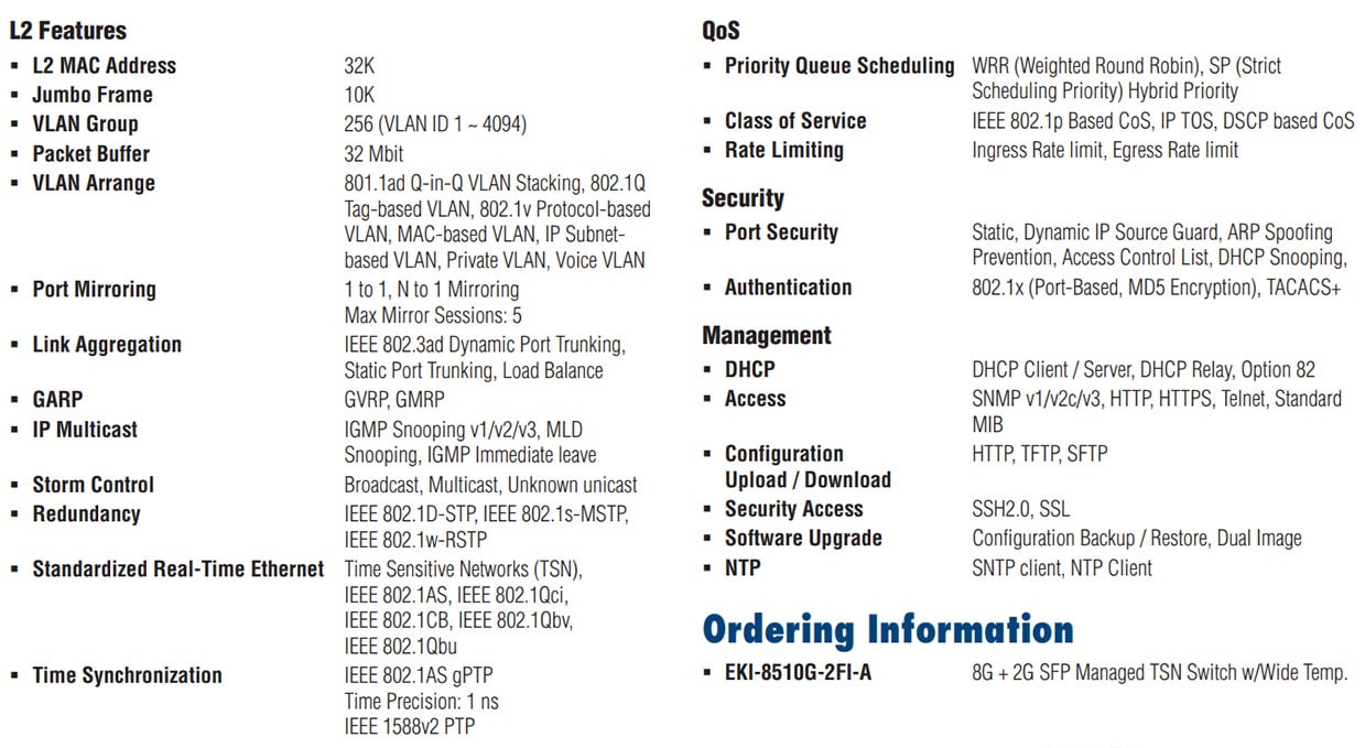 Bestellinformationen Advantech EKI-8510G-2FI